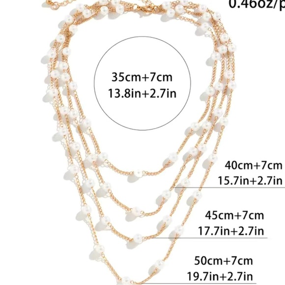 🌸 Multilayer Necklace Faux Pearls - Picture 6 of 6